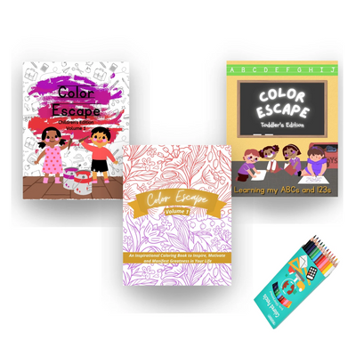 Color Escape Bundle Pack! Any 3 books + Colored Pencils